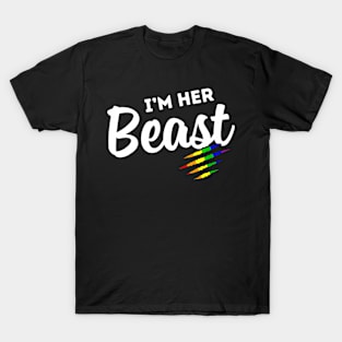 Lgbt Pride Rainbow Couples For Lesbians Im Her Beast Beauty T-Shirt